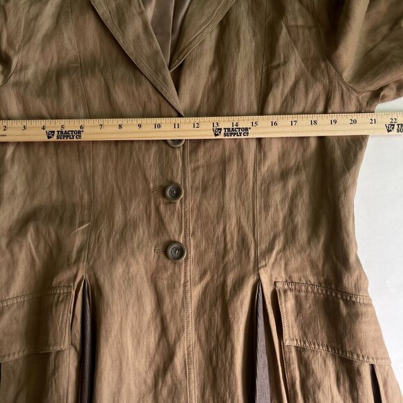 CAbi Women's Tan Swing Trench Coat Size L - Picture 6 of 6
